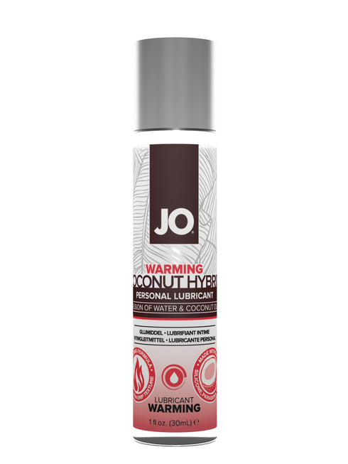 Lubricante híbrido sin silicona JO con calentamiento de coco